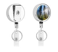 Porte-badge rétractable en métal avec pince en nylon et acier inoxydable pour carte d'identité et nom des parcs nationaux