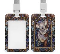 Porte-badge rétractable en verre teinté Koala dans un arbre pour carte d'identité, porte-cartes, badge nominatif pour travail, bureau, médecin, infirmière