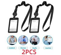 Porte Badge - Retractable - Noir - 110x68.5mm - 2 unités