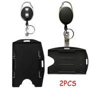 Porte Badge - Rétractable - Noir - Alliage de zinc - Pour Adulte - Utilisation Bureau