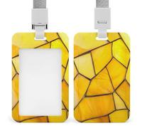 Porte-badge simple en verre teinté jaune rétractable avec clip pour carte de protection, badge nominatif, étiquette de nom pour travail, bureau, médecin, infirmière