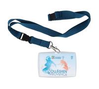 Porte-badge transparent avec cordon sécurité ""Pétrole"" - PVC résistant - Format carte bancaire - Fabriqué en France - Color Pop