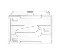 Porte-badge transparent, porte-étiquette de nom clair - Porte-badge d'identification pour utilisation horizontale,Protecteur de boîtier PC, étui rigide pour badges avec fente pour pouce pour les réuni