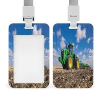 Porte-badge vertical à suspendre en plastique transparent pour badge d'identification de ferme en forme de tracteur - Porte-badge étanche pour infirmière ou officier