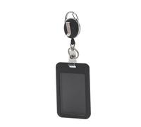 Porte-badge vertical avec enrouleur rétractable Noir | Pour les infirmières, le personnel de sécurité et les amateurs de plein air, les protecteurs de cartes, l'utilisation