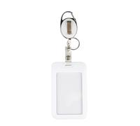 Porte-badge vertical avec enrouleur rétractable - Voyageurs - Blanc | Pour les infirmières, le personnel de sécurité et les amateurs de plein air, les protecteurs de cartes, l'utilisation