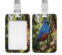 Porte-badge vertical en plastique transparent à suspendre - Bleu forêt profonde - Porte-badge - Porte-badge - Porte-nom étanche pour infirmière ou officier