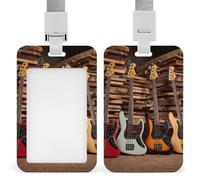 Porte-badge vertical étanche et scellable avec fenêtre transparente pour cartes d'identité d'instruments de musique (guitare, basse, etc.). Pochette de protection coulissante pour cartes d'i