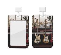 Porte-badge vertical étanche et scellable avec fenêtre transparente pour cartes d'identité d'instruments de musique (guitare, basse, etc.). Pochette de protection coulissante pour cartes d'i