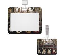 Porte-badge vertical étanche et scellable avec fenêtre transparente pour cartes d'identité d'instruments de musique (guitare, basse, etc.). Pochette de protection coulissante pour cartes d'i