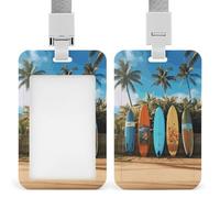 Porte-badge vertical robuste pour planche de surf - Étanche - Avec lanière détachable - Porte-étiquette - Cadeau pour infirmière, médecin, enseignant, bureau, femme et homme