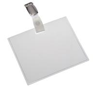 Porte-badges avec clips et inserts en carton vierges | Porte-cartes d'identité horizontal de 90 x 60 mm, lot de 24