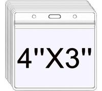 Porte-Badges D'identification De Grande Taille, De Qualité Supérieure - Imperméables, Durables, Légers, Faciles À Utiliser, Parfaits Pour Les Événements, 3,15 X 4,15 Pouces