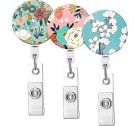 Porte-Badges Rétractables - Abs Durable, Accès Facile, 3 Couleurs, Idéal Pour Le Travail, Le Bureau Et L'école - Lot De 3