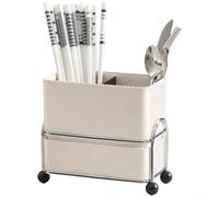 Porte-baguettes Cuisine Acier Carboné Drainage | Acier carboné plaqué, finition anti-rouille, design crème, drainage intégré, durable