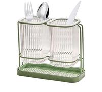 Porte-baguettes - Organiseur de couverts en acier inoxydable, étagère de rangement pour couverts, plan de travail pour ustensiles de cuisine, accessoires de salle à manger peu encombrant, station de