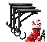 Porte-Bas De Noël Pour Manteau Lot De 3 Supports Métalliques Antidérapants | Porte-Bas De Noël Pour Bord De Table, Étagère De Rangement, Guirlande De Fête, Guirlande Lumineuse, Petite