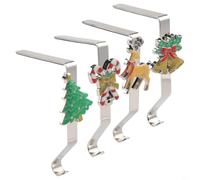 Porte-Bas Noël Fer Motif Flocon Renne pour arbre Structure L | Capacité de charge 10 kg Convient pour arbre couronne Design festif pour en émail argenté