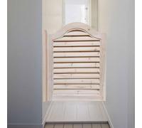 Porte battante à persiennes, porte battante de style café sans peinture, porte i intérieure mi-hauteur pour couloir ou escalier, petites portes battantes (L 90 x H 90 cm (35 3/8" x 35 3/8"))