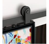 PORTE BATTANTE D'INTERIEUR!!! 1,83 M Acier coulissant en acier de porte de grange - Crochet en T Noir - KEKEDA