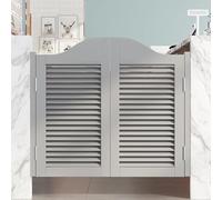 Porte Battante Double Porte Saloon En Bois Avec Charnières W60-160cm H100cm Style Western Porte Cowboy Porte De Séparation Pour Escalier Salle De Bain Cuisine Chambre Balcon(Gris,114 cm X 100cm)