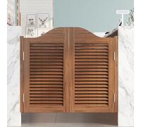 Porte Battante Double Porte Saloon En Bois Avec Charnières W60-160cm H100cm Style Western Porte Cowboy Porte De Séparation Pour Escalier Salle De Bain Cuisine Chambre Balcon(Brun,104 cm X 100cm)