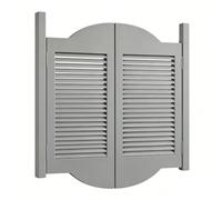 Porte Battante en Bois Massif 70cm-160cm, Porte Saloon Intérieure Double Sens avec Charnières, Partition Portillon Bois pour Cuisine Bar Escalier(Gray,112x100 cm (WxH))