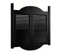 Porte Battante en Bois Massif 70cm-160cm, Porte Saloon Intérieure Double Sens avec Charnières, Partition Portillon Bois pour Cuisine Bar Escalier(Black,97x100 cm (WxH))