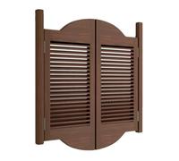 Porte Battante en Bois Massif 70cm-160cm, Porte Saloon Intérieure Double Sens avec Charnières, Partition Portillon Bois pour Cuisine Bar Escalier(Brown,109x90 cm (WxH))
