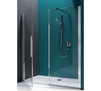 Porte battante en corail avec cloison en alignement pour installation dans une niche myDay NPWWA droite 150 1465-1505x2000mm, VB03115020DA1, Cabines de douche: Cadre : Argent poli, Verre : ESG