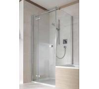 Porte battante en corail avec panneau fixe pour cloison courte S500Plus TFFKA L 90, 885-900x2000mm, VF09409020DP1, Cabines de douche: Cadre : Argent poli, Verre : ESG GlasPlus
