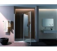 Porte battante en corail d'une seule pièce avec panneau fixe pour installation dans une niche myDay NPFA droite 140 1365-1405x2000mm, VB01814020DP1, Cabines de douche: Cadre : Argent poli, Verre : ESG