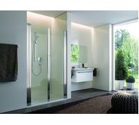 Porte battante en corail en deux parties pour installation dans une niche myDay NP2W 75 715-755x2000mm, VB01207520AA1, Cabines de douche: Cadre : Argent mat, Verre : ESG