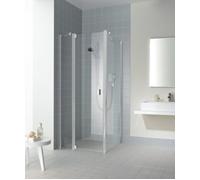 Porte battante Kermi RAYA 1GR 12020, RA1GR120201PK, Couleur: Argent Mat brillant brillant Verre véritable transparent Nettoyant nettoyant