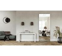 Porte battante minimale avec miroir sans cadre avec fermeture magnétique externe murale, mesure trou 100 x 210 cm, tire droit laqué blanc avec miroir standard