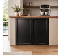 Porte Battante Placard De 90 Cm, Porte Western Bois Naturel Robuste, Saloon | Deux Vantaux, Persiennes Rétro Et Fermeture Automatique, Charnières Pour Cuisine, Couloir Ou Entrée(Black2,53"/135cm)