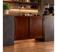 Porte Battante Placard De 90 Cm, Porte Western Bois Naturel Robuste, Saloon | Deux Vantaux, Persiennes Rétro Et Fermeture Automatique, Charnières Pour Cuisine, Couloir Ou Entrée(Brown2,32"/81cm)