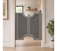 Porte Battante Placard De 90 Cm, Porte Western Bois Naturel Robuste, Saloon | Deux Vantaux, Persiennes Rétro Et Fermeture Automatique, Charnières Pour Cuisine, Couloir Ou Entrée(Gray2,31"/79cm)