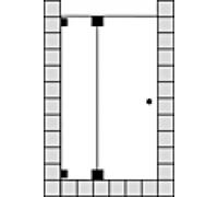 Porte battante SPRINZ Omega sur mesure ou porte avec panneau latéral aligné pour niche, dimensions jusqu'à : 1400x2000mm, O21.2SOM, Cabines de douche: Ferrures : surface spéciale, type de verre : cris