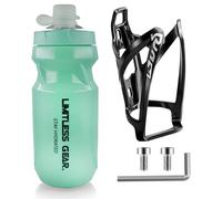 Porte-bidon avec bidon de 620 ml, porte-bidon léger à visser – Bidon sans BPA pour vélos, vélos de course, VTT et vélos électriques (vert)