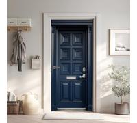 Porte Bleu Marine Effet 3D Sticker Porte, Relief Classique Stickers pour Porte Autocollants Décoration, Moderne Stickers Muraux Amovible PVC 77x200 cm