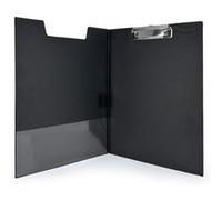Porte-bloc A4 avec rabat et pince - support rigide PVC noir porte document Noir