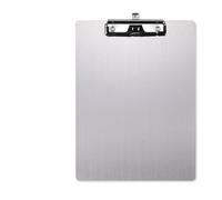 Porte-bloc A4, sous-main avec pince à étrier de 8 mm, porte-bloc A4 en acier inoxydable avec porte-stylo amovible pour maisons, écoles, bureaux et chantiers de construction, argent, format portrait