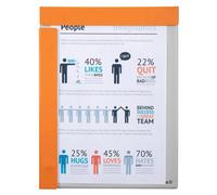 Porte-bloc aimanté rembordé plastique pour A4 - Orange