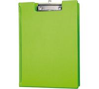 Porte-bloc avec couverture plastique A4 vertical vert clair paquet de 12 pièces