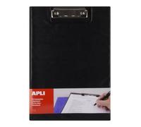 Apli 17204 - Porte-blocs avec rabat noir A4, Polypro