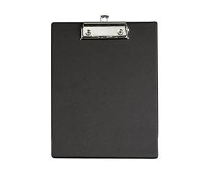 Porte-bloc carton plastifié A5 noir MAUL - pince plate nickelée, film collé anti-gondolage