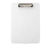 Porte-bloc de rangement en plastique, dossier slim avec porte-stylo | Durable, capacité 200 feuilles, avec logement stylo, idéal pour bureau, école et voyage Transparent