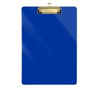 Porte-bloc décoratif en acrylique bleu poudré foncé - Taille standard pour infirmières, avocats, bureaux de médecin, format A4 - 31,8 x 22,9 cm - Clip doré