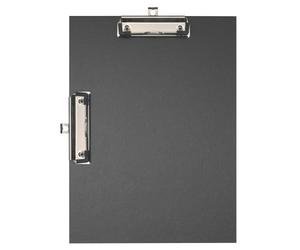 Porte-bloc double clip papier enduit - Format 23x32cm pour A4 - Noir